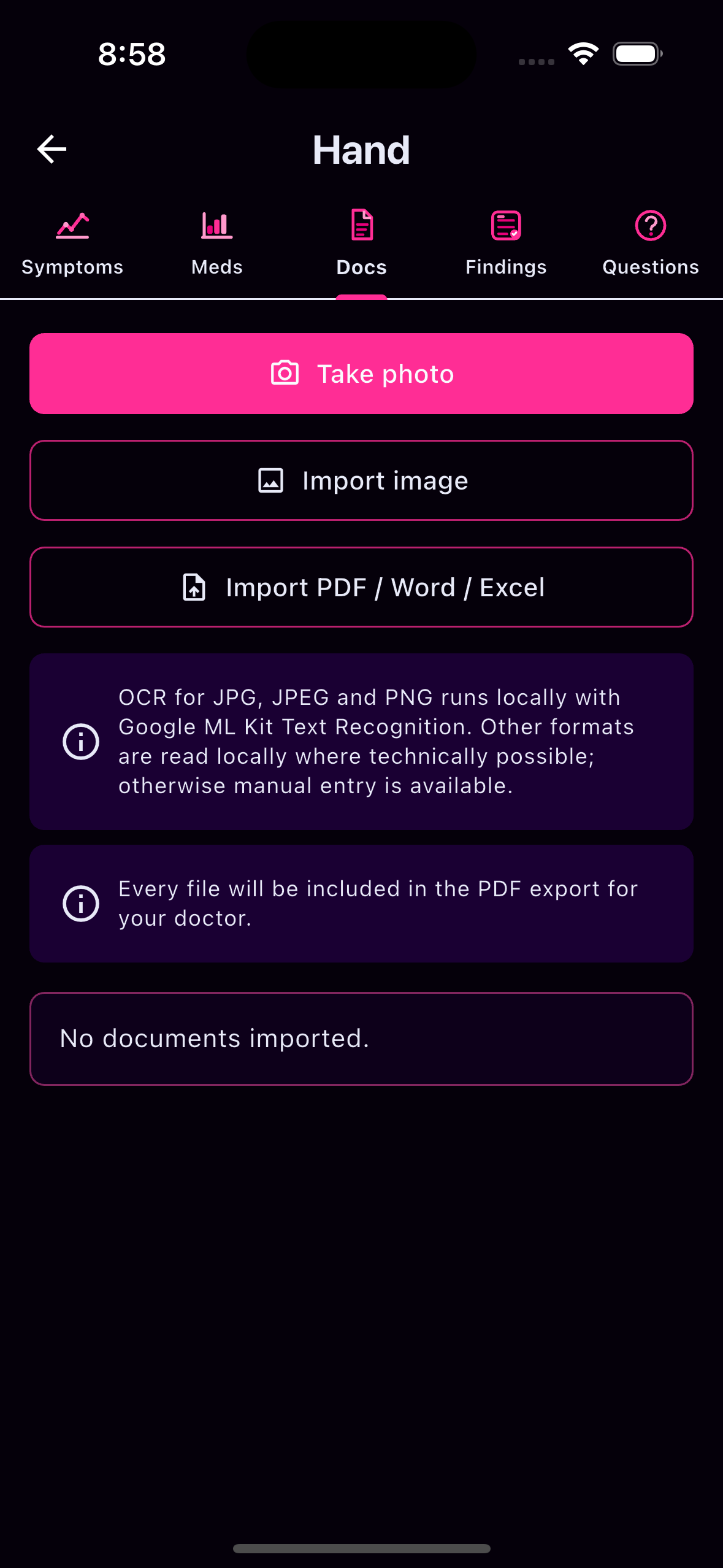 Documents, findings and reports