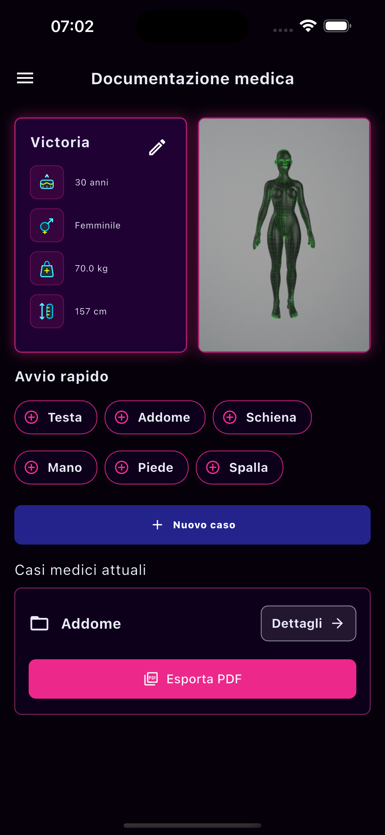 Documentazione medica iniziale