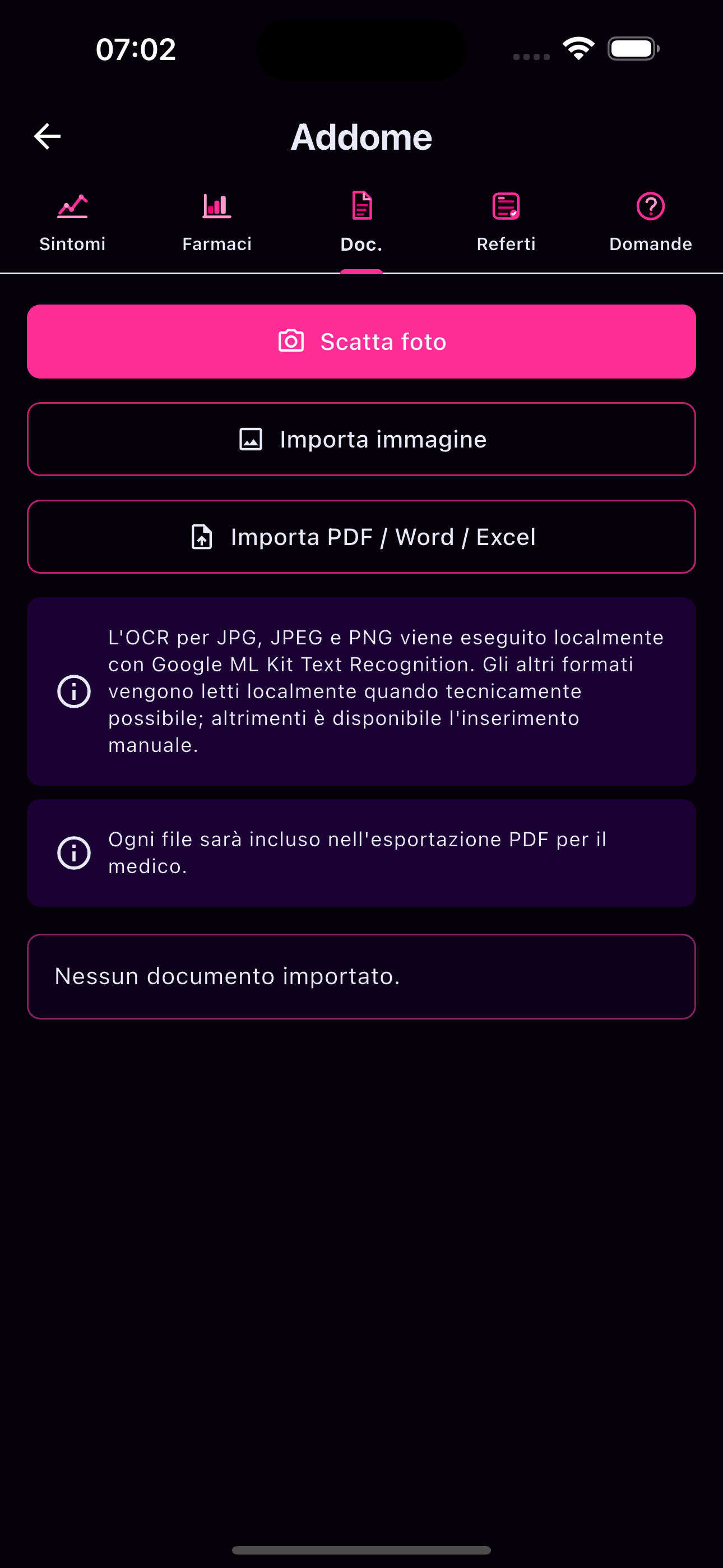 Domande prima della visita