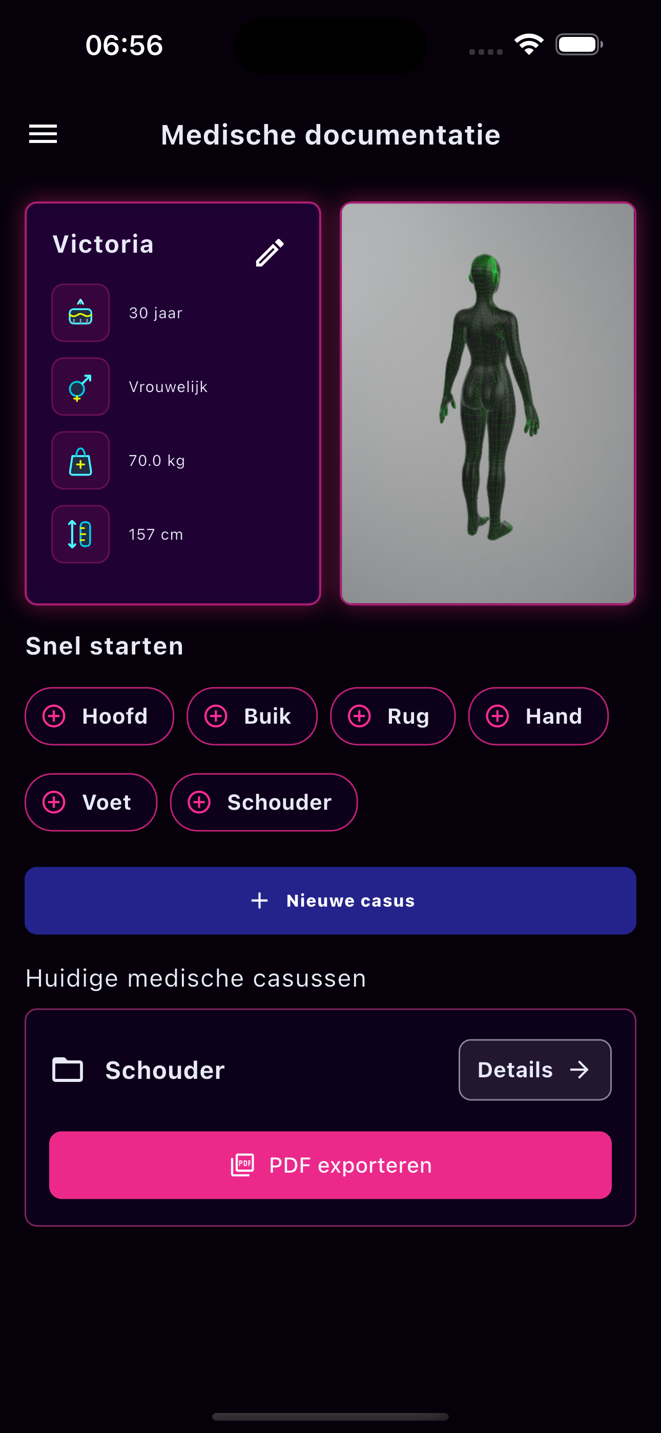 Medische documentatie starten